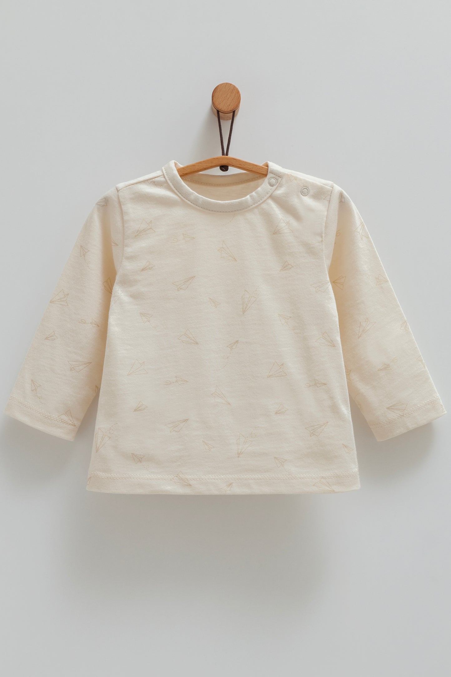 طقم أفرهول قطن بيج🧸