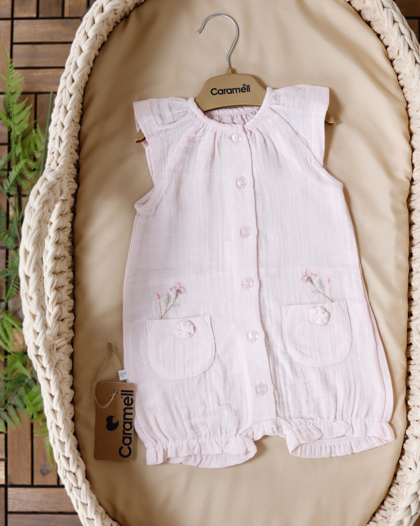 أفرهول صيفي مطرز قطن ١٠٠٪‏  زهري