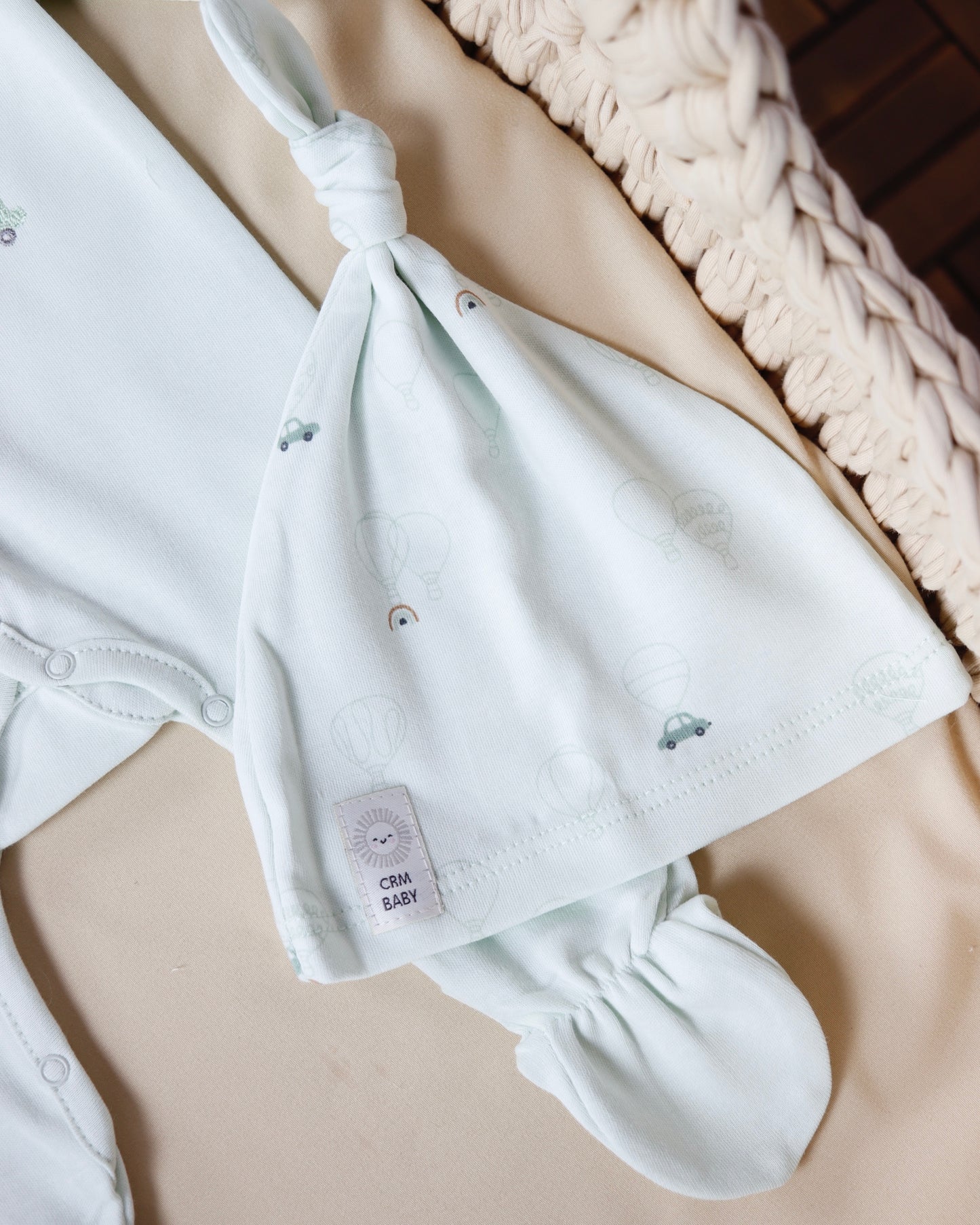 طقم أفرهول مع طاقية قطن ١٠٠٪‏🪡 أخضر