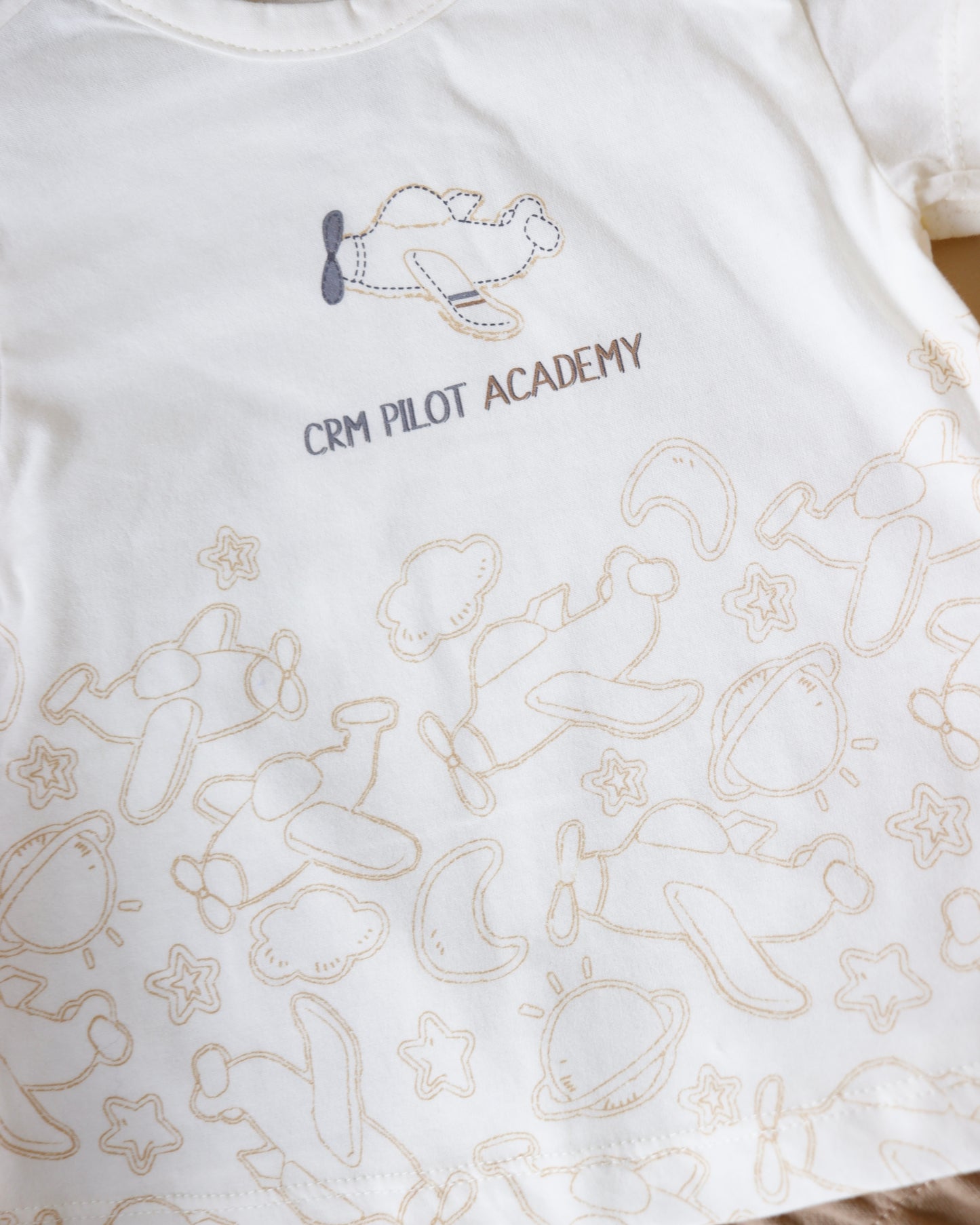 طقم صيفي قطن١٠٠٪‏ بني ٣-١٨ شهر