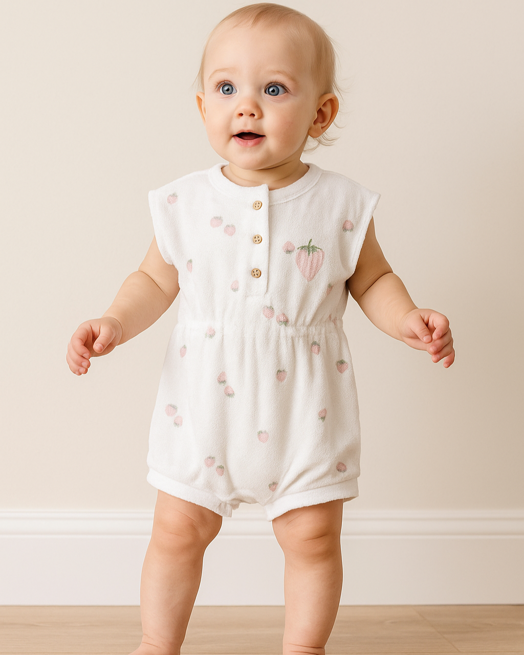 أفرهول صيفي برسمة الفراولة - الأبيض🍓