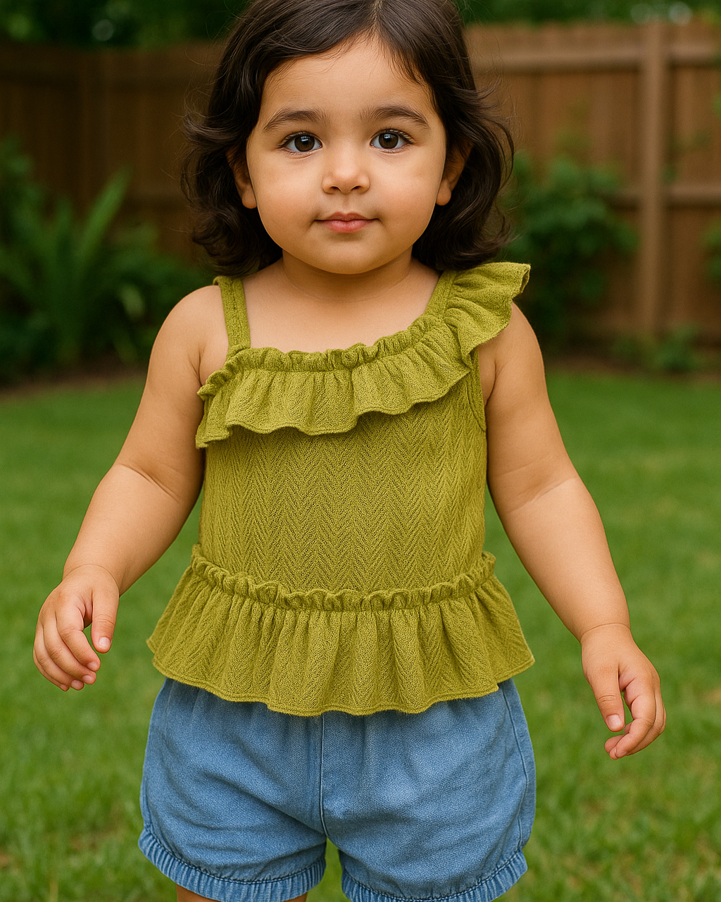 طقم قطعتين جينز خفيف💚