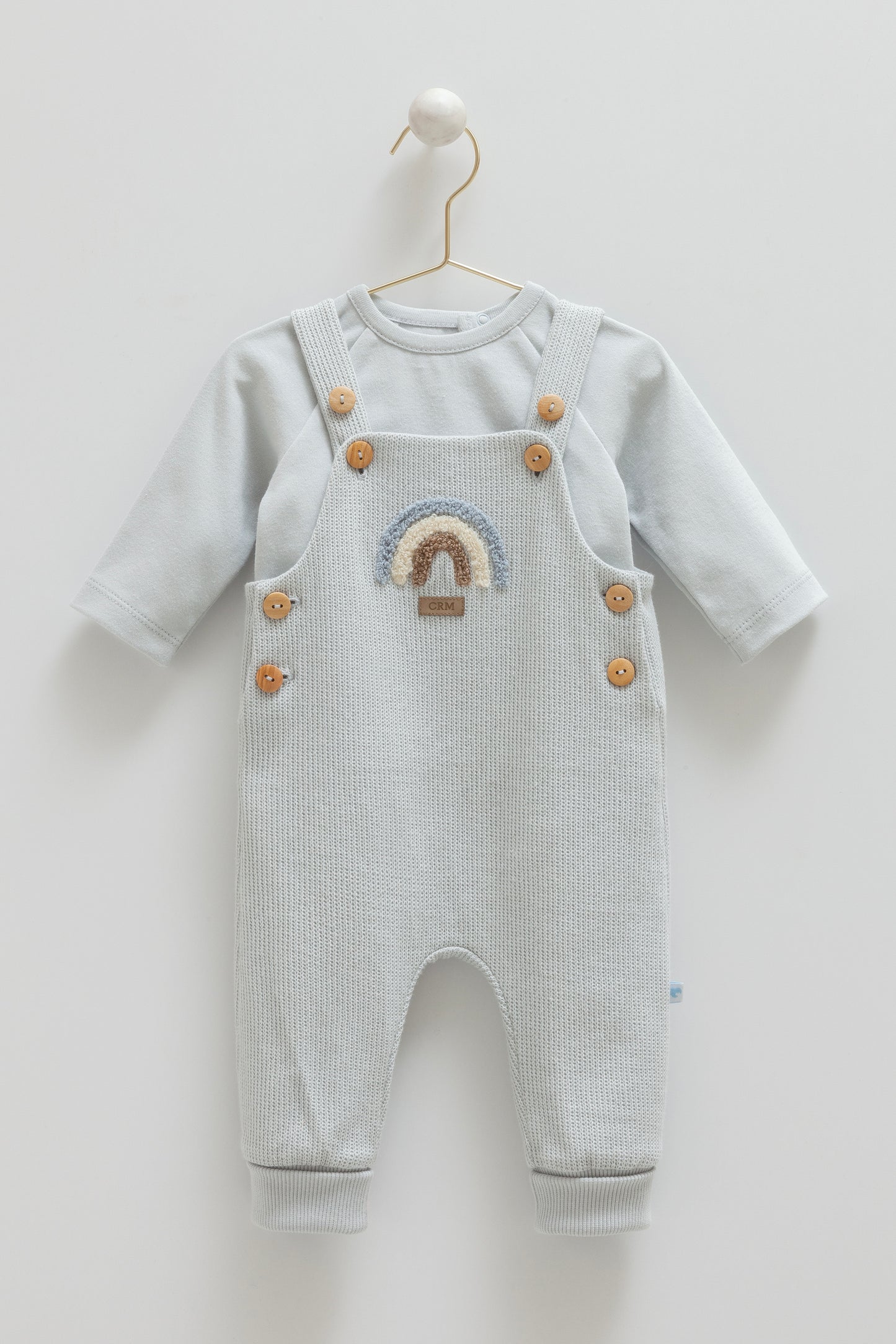 طقم أفرهول قطن شتوي ١-١٢ شهر🌨️ ازرق