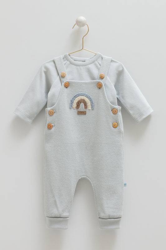 طقم أفرهول قطن شتوي ١-١٢ شهر🌨️ ازرق