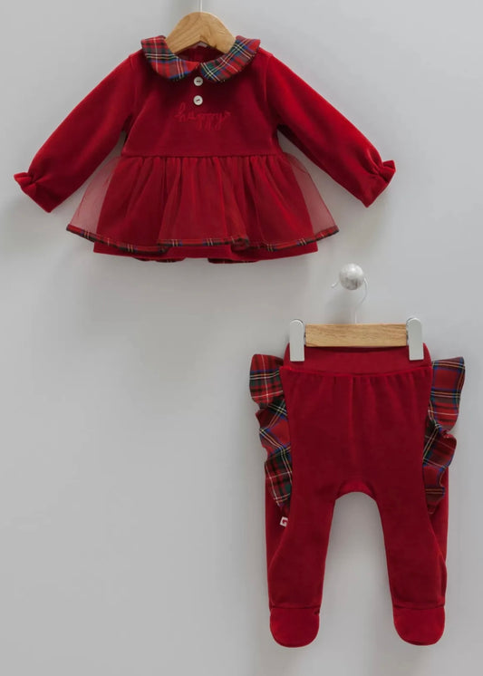 طقم بيبي مخمل قطني 🎄