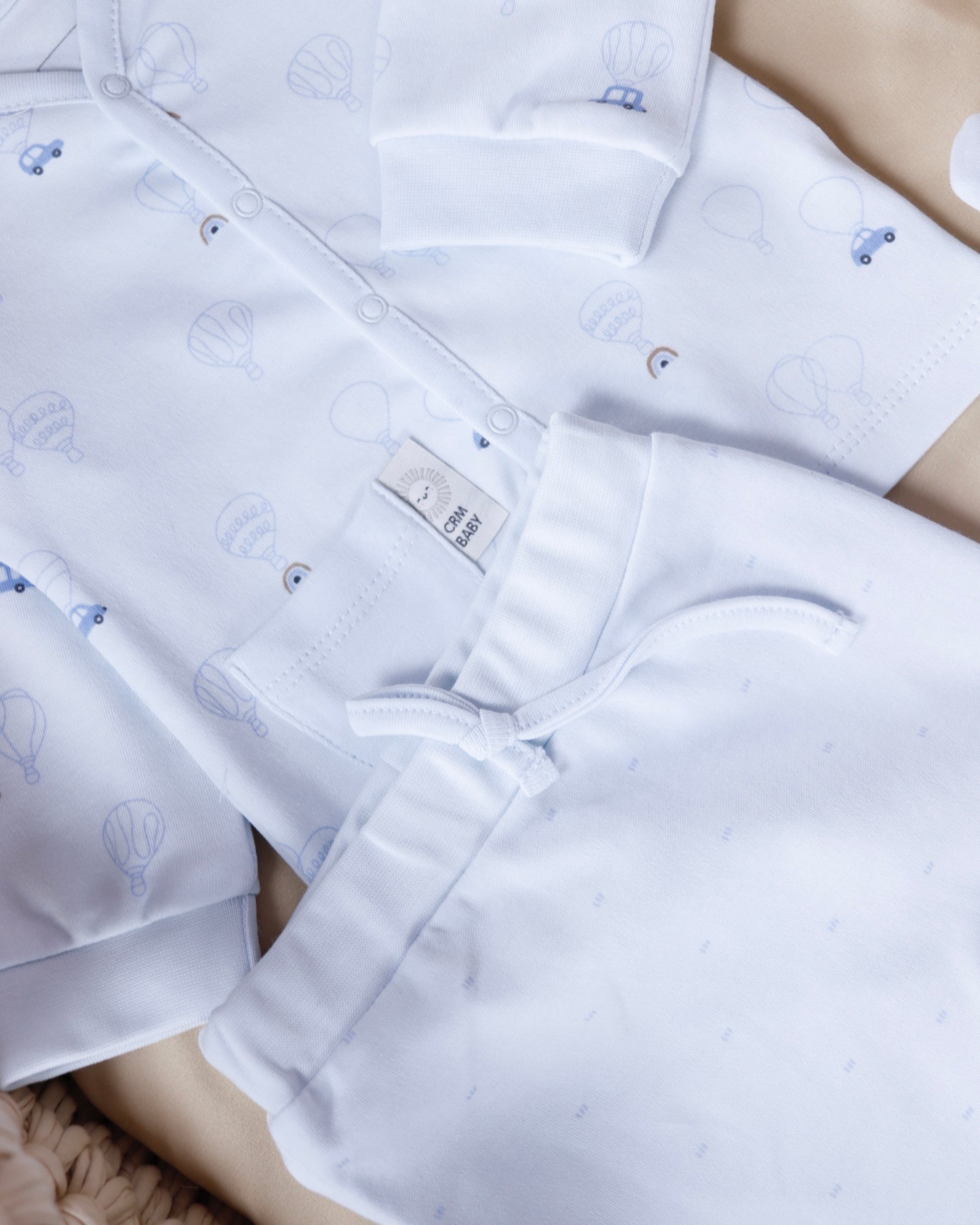 بجامة ٣ قطع قطن ١٠٠٪‏ أزرق ١-١٢ شهر