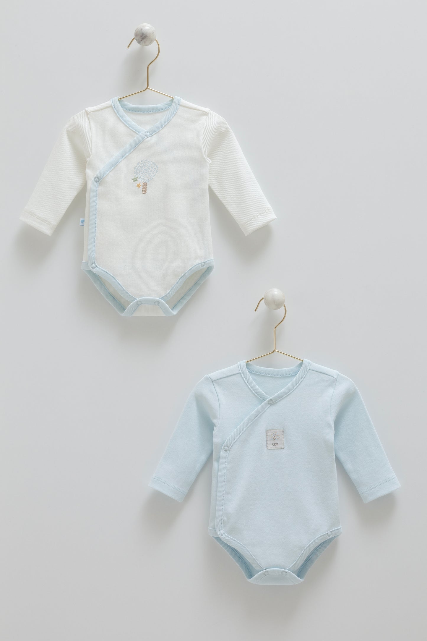 طقم تبان بيبي قطعتين قطن ١٠٠٪‏ ازرق ❄️