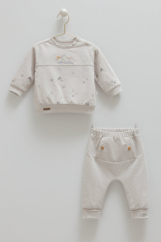 طقم قطعتين ٣- ٢٤ شهر رمادي 🔅⛰️