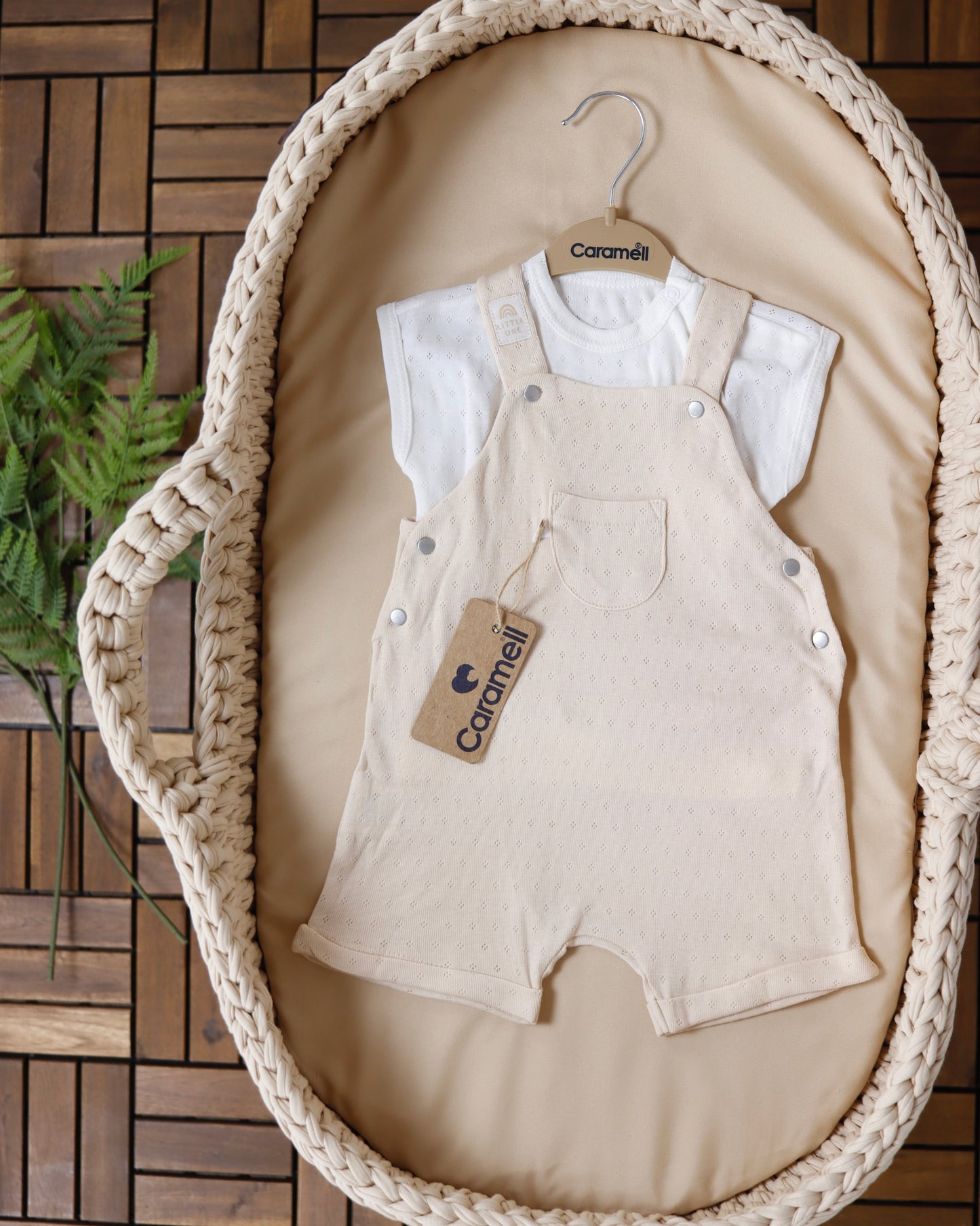 طقم أفرهول صيفي خفيف قطن ١٠٠٪‏ بيج