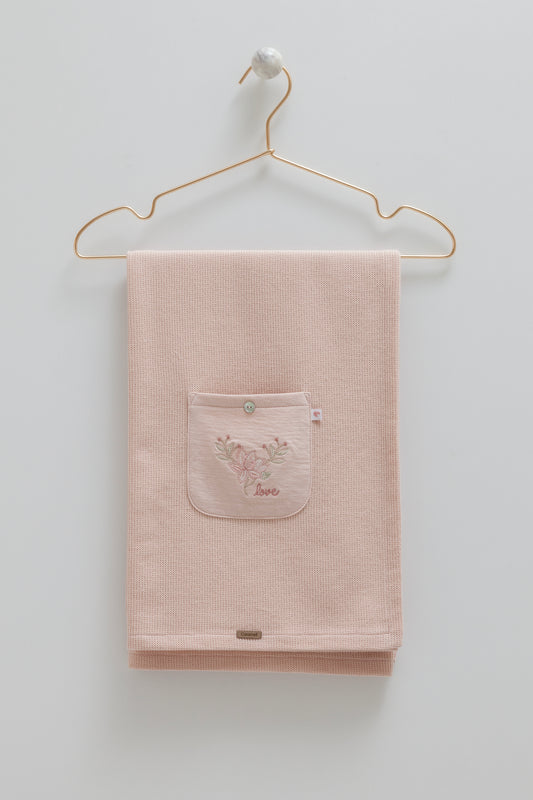 بطانية بيبي قطن شتوي ١٠٠٪ ✨زهري