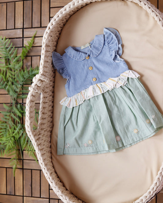 فستان بيبي جينز خفيف💚