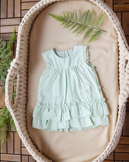 فستان بيبي اخضر💚 ١-٩ أشهر