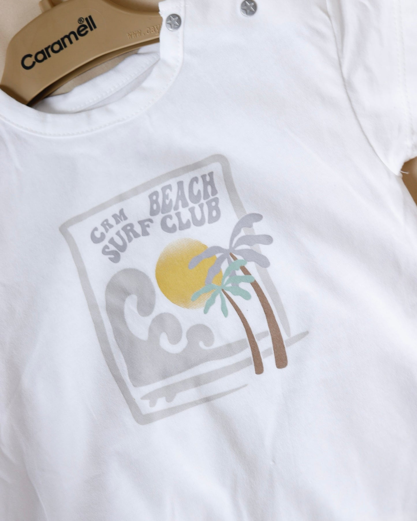 طقم صيفي قطن١٠٠٪‏ رمادي ٣-١٨ شهر