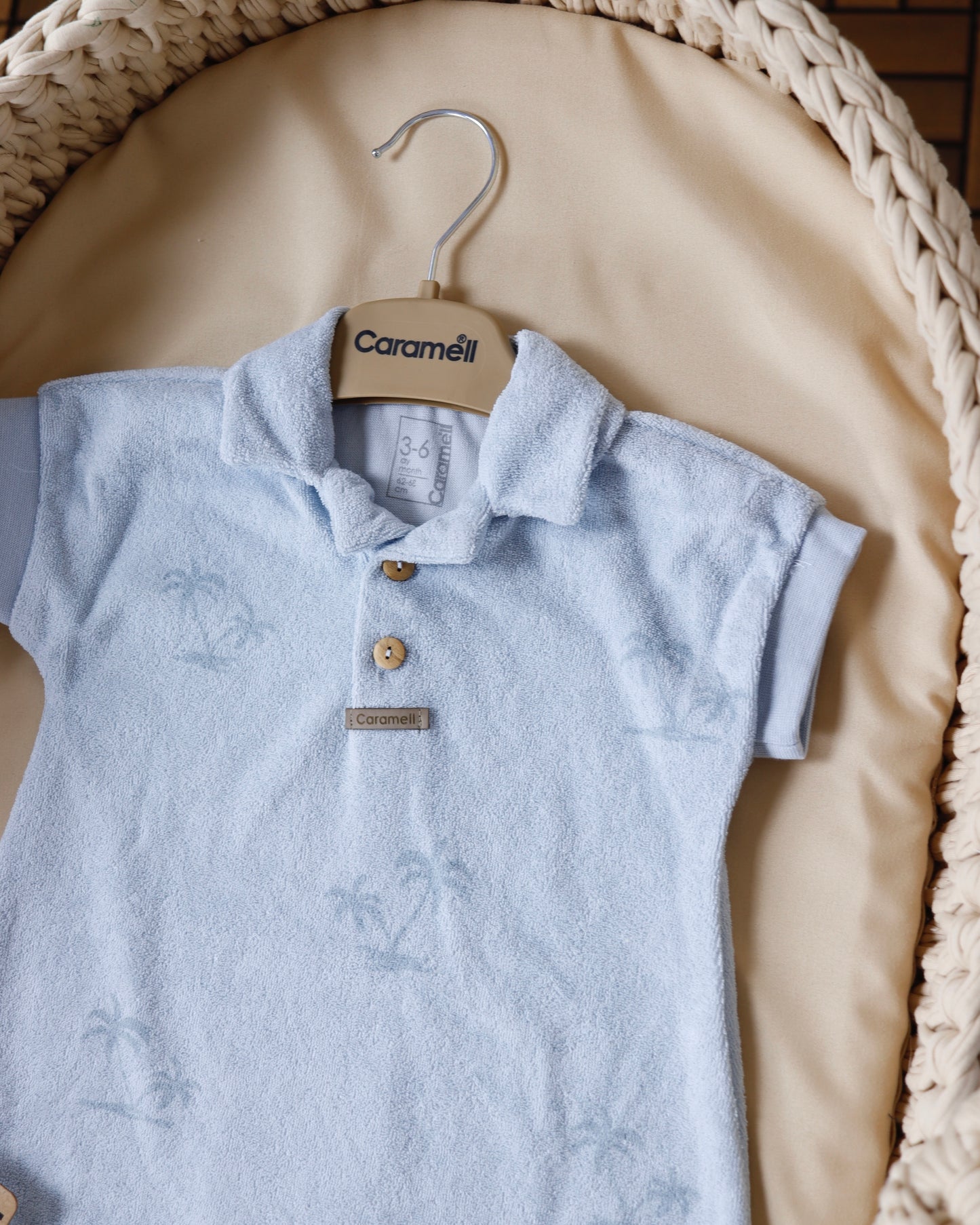 أفرهول صيفي برسمة النخيل باللون الازرق🌴