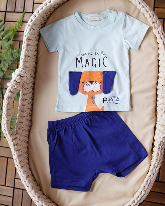 طقم شورت قطني قطعتين🐶