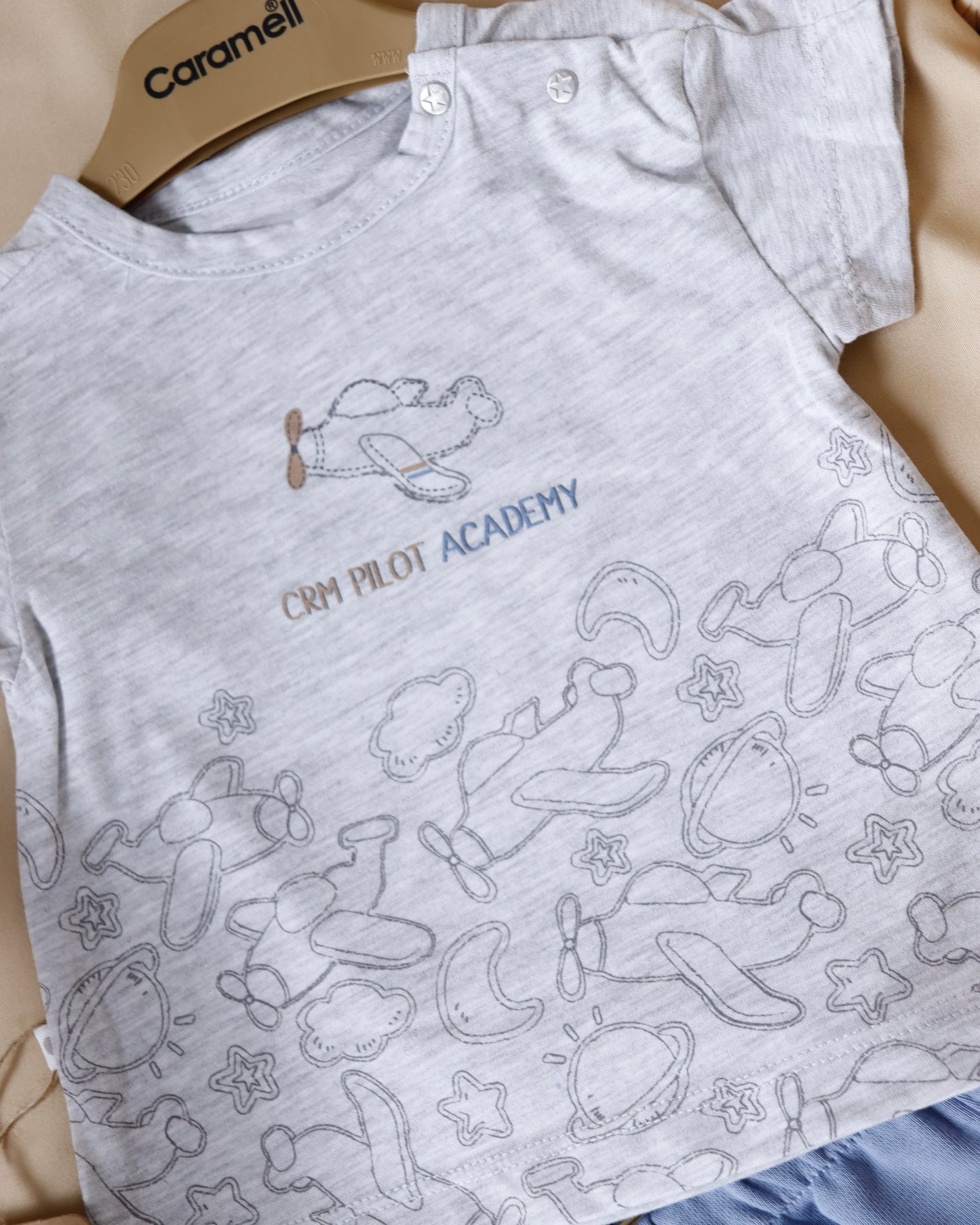 طقم صيفي قطن١٠٠٪‏ ازرق ٣-١٨ شهر