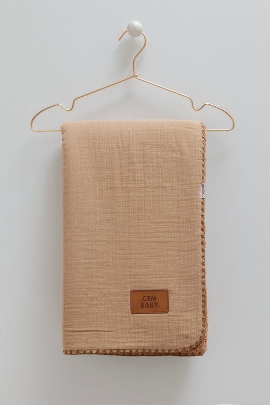 بطانية/ حرام بيبي قطن مبطن ❄️بني فاتح