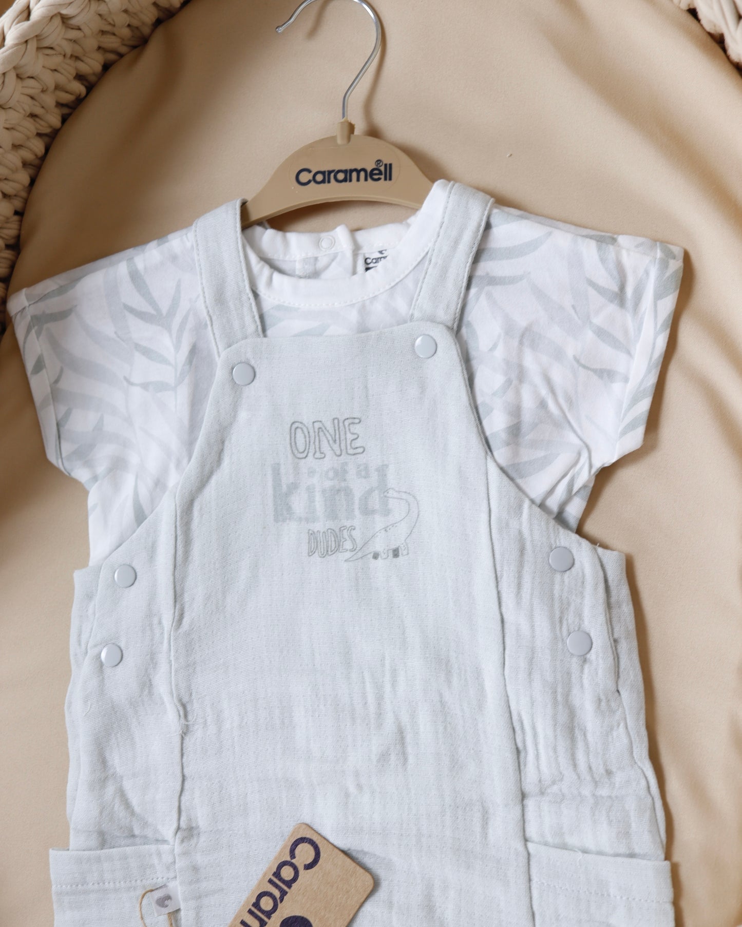 طقم أفرهول صيفي خفيف قطن ١٠٠٪‏ رمادي