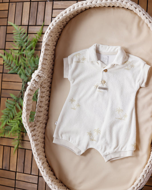 أفرهول صيفي برسمة النخيل باللون الايفوري🌴