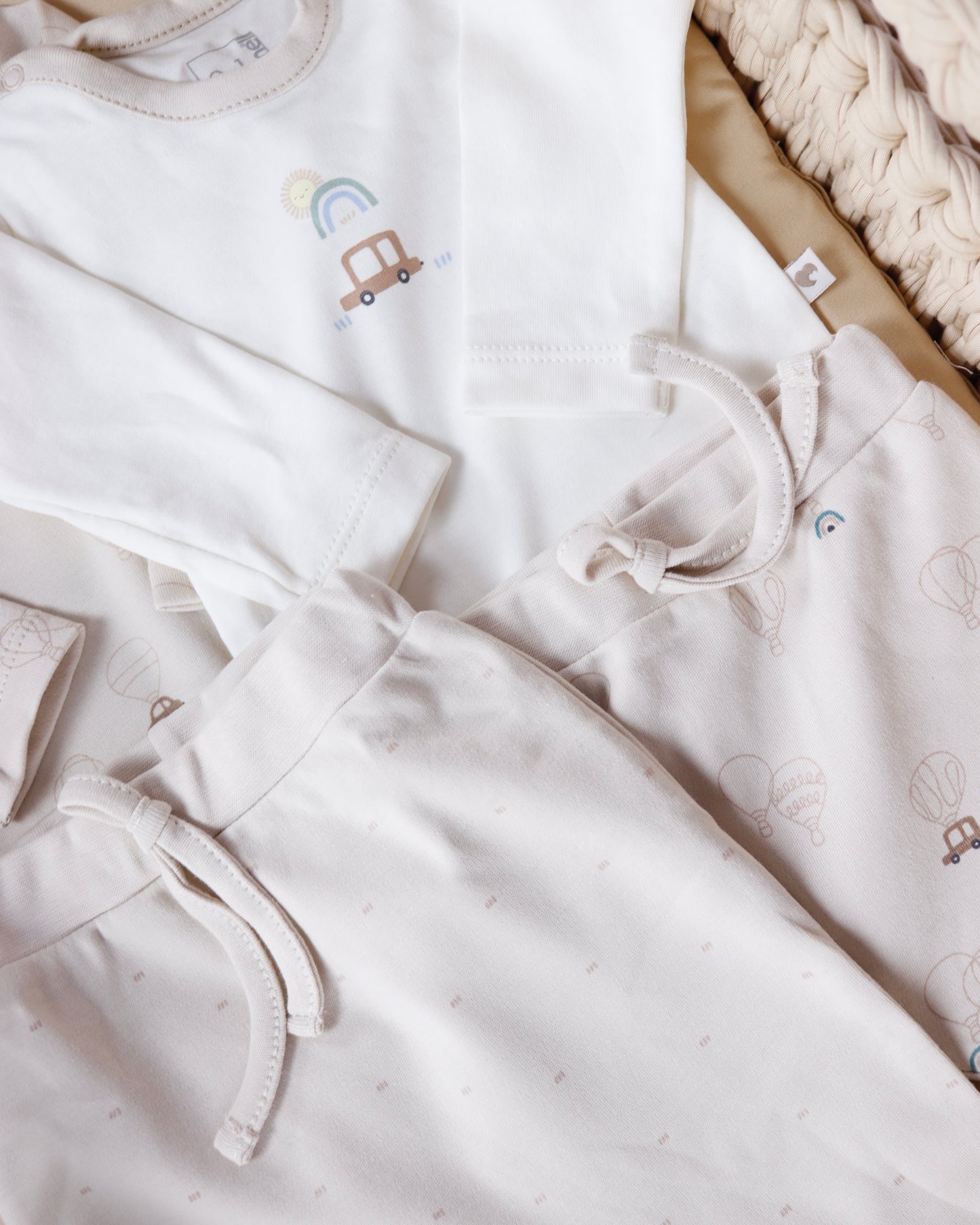 طقم بيبي قطن ١٠٠٪‏ حديث ولاده و ١-٣ أشهر