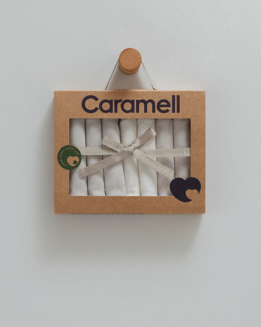 طقم مناديل بيبي قطن طبيعي ١٠٠٪‏ ٧ قطع رمادي